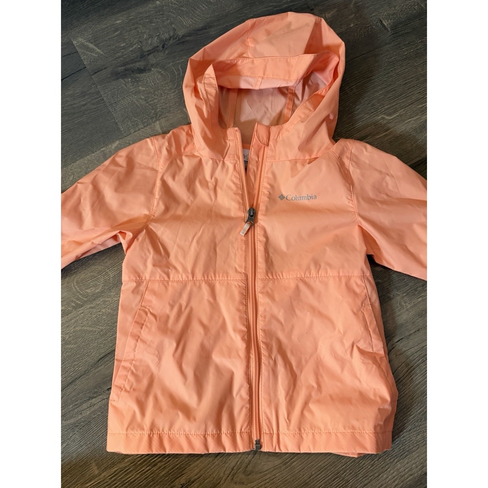 Columbia Windbreaker Jacket Pink Size 4T Toddler Lightweight Spring Orange Peach